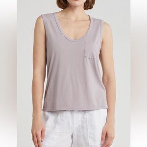 James Perse V-Neck Cotton Tank in Iris Size 2 (fits like 4-6 US) NWT